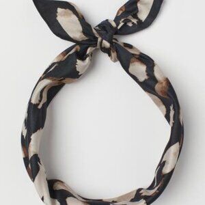 H&M Scarf/Hairband/Headband | Black/brown/light beige, Patterned